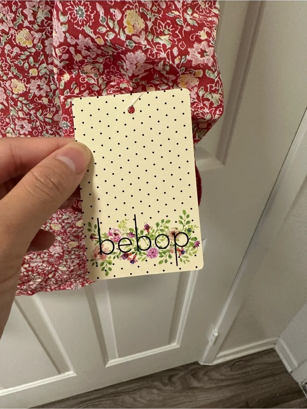 BeBop Floral Smocked Square-Neck Dress